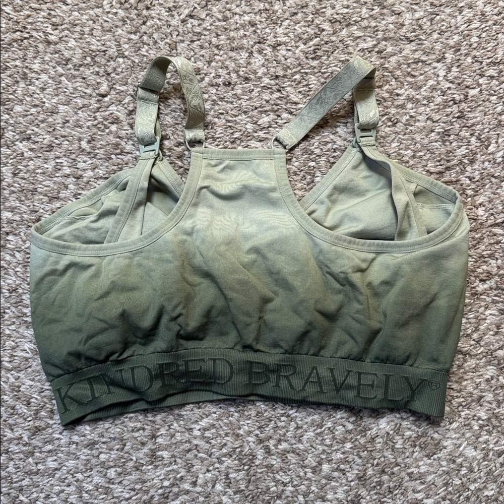 Kindred Bravely Olive Green Nursing Sports Bra busty grande - Picture 3 of 3